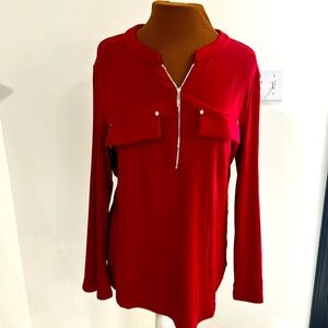 Red Long Sleeve Top XL NWT